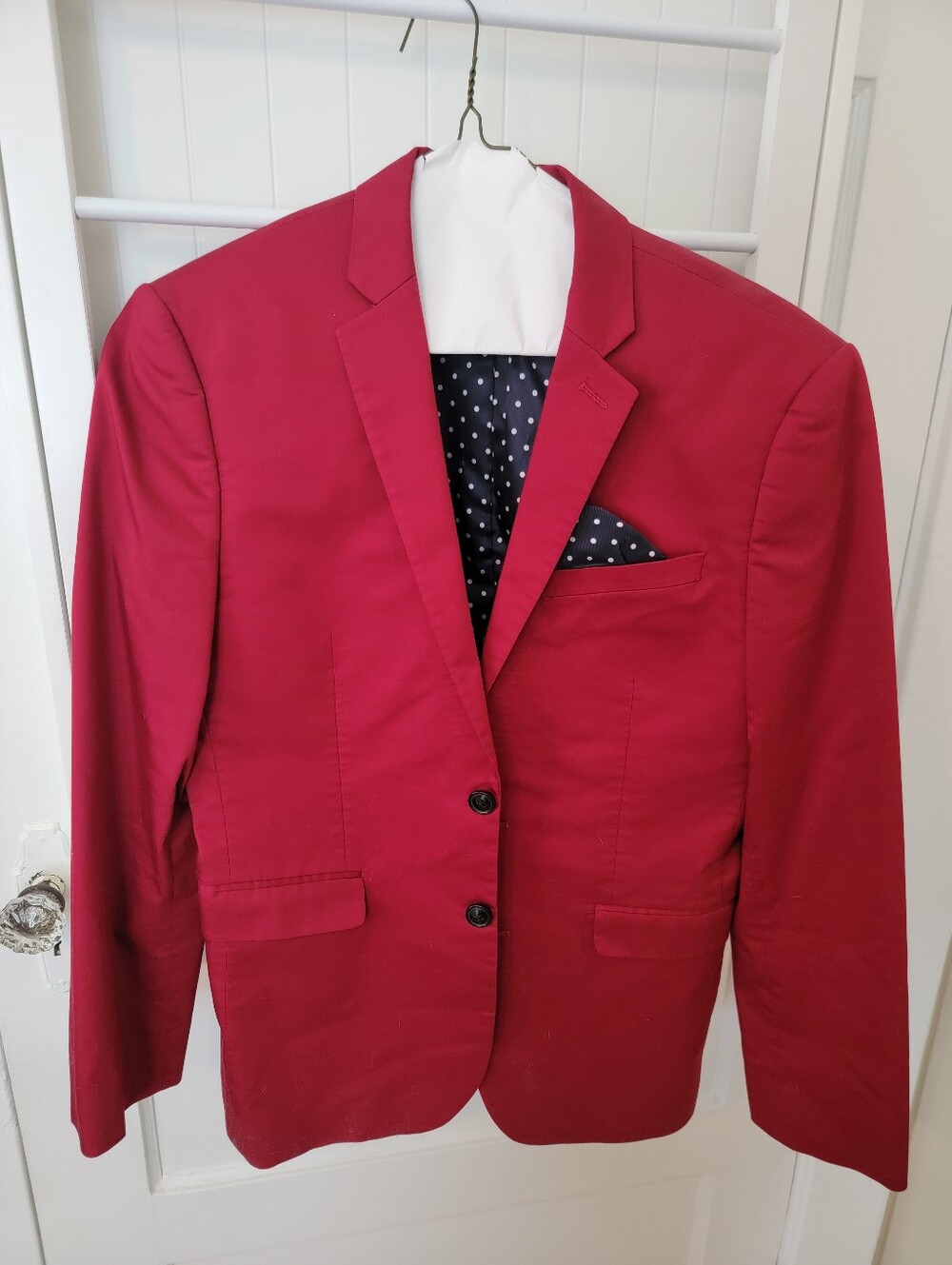 Express Men's Crimson Red Two-Button Blazer